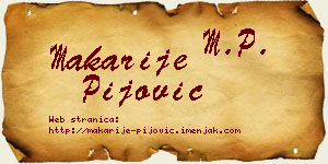Makarije Pijović vizit kartica